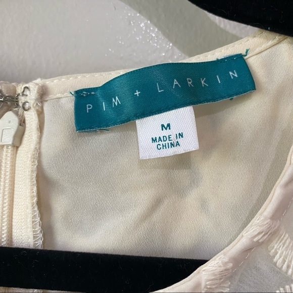 NWOT Anthropologie Pim + Larkin Cream Lace Flower Design Sleeveless Dress - Picture 7 of 12